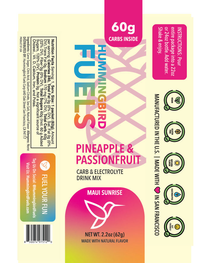 Hummingbird Fuels High Carb Drink Mix - Maui Sunrise